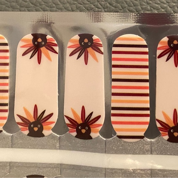 2 Nailwrap Sets Thanksgiving Christmas Turkey Stripes Dots~Santa Glitter Reindee - Picture 4 of 6